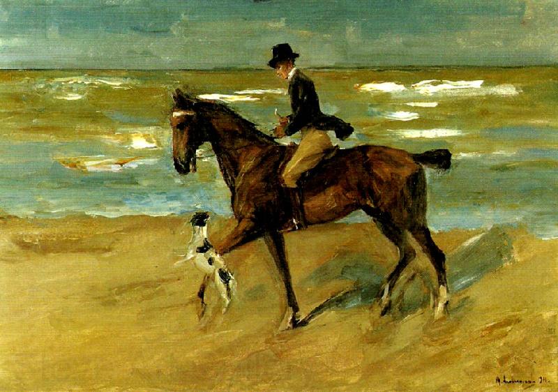 Max Liebermann ryttare vid havsstranden Germany oil painting art